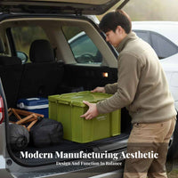 Large Capacity sturdyDuty Stackable Container durable Design sturdyDuty Lidded Tote Multi-Functional Storage Box Easy to Clean for automobile Owners, Outdoor aficionados, Camping, Moving, Basement, Workshop