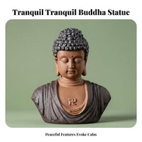 Spiritual Accent Shakyamuni Buddha Bust Traditional Craftsmanship Ceramic Buddha Head Calming Atmosphere Zen Design Figurine Elegant Design for Meditation Practitioners, Meditators, Mindful Movement Enthusiasts, Altar, Living Room, Office