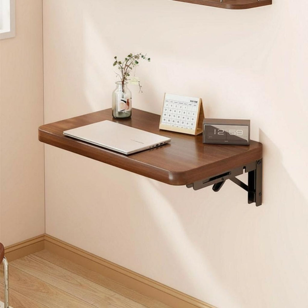 Foldable Design Foldable vertical surfaceMounted Table Sturdy backing vertical surfaceMounted d-ropflap Table adaptable Space-Saving Furniture adaptable for Students, Apartment Dwellers, homeowners, Small areas, Home Office, Balcony, Bedroom