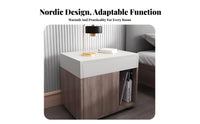 Minimalist Design Nightstand with Drawers Nordic Aesthetic Single-Drawer End Table Modern aesthetic Household Furniture space-saving Size for Apartment Dwellers, Students, Homeowners, Bedroom, Bedside, Dorm Room, Office