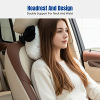 Plush Car Neck Pillow, Cartoon Support, Cute Headrest Pillow, Soft PP Universal Car Decor