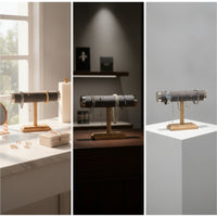 Jewelry Stand with Horizontal Bar Single-Tier Bracelet Display Holder Space-Saving Necklace Horizontal Bar for Vanity, Boutique