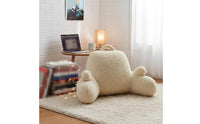 Backrest Cushion Ergonomic Design Fuzzy Bed Lounger Pillow Skin-Friendly Sherpa Waist Support Cushion for Office Workers, Dorm Room