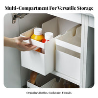 Cabinet Storage Box Japanese Design Stackable Storage Basket Space Saving Drawer Divider Bin for Homeowners, Renters, Kitchen, Countertop