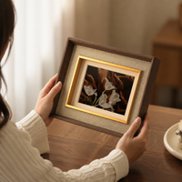 Resin Picture Frame, Moon Brown Photo Frame, Dual Use for Desk Top, Compatible with A4/B4, Photo Stand, Living Room, Gift
