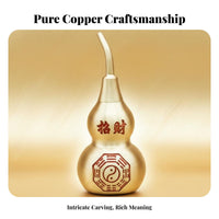 Hollow Copper Gourd Fine Craftsmanship Bagua Good Luck Gourd Feng Shui Wealth Calabash Easy to Clean Chinese Calabash Statue