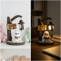 Tabletop Ghost Statue with Lantern Indoor Halloween Ghost Decor Rustic Halloween Decor Whimsical for Collectors