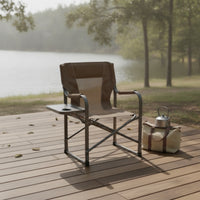 Heavy Duty director’s Chair with Side Table Breathable Folding Chair with Side Table High Back Portable for Campers, Anglers, Backyard, Fishing