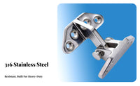 316 Stainless Steel Wing Hinge Sturdy Duty Saltwater Hinge Hardware Fitting Rustproof Mirror Polished