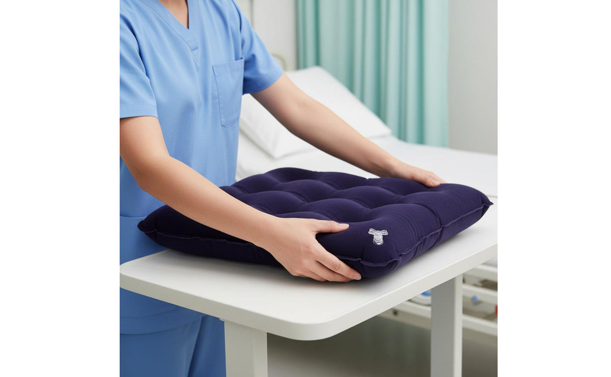 Inflatable Cushion Ergonomic Design Pressure Relief Cushion Adjustable Firmness Seating Accessory for Elderly, Office Workers, Car, Travel