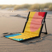 Folding Beach Chair Foldable Portable Ground Seat with Back Support Outdoor Furniture for Camping, Picnic
