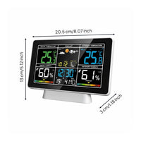 Moon Phase Display Color Screen Weather Station Snooze Function Radio Controlled Weather Timepiece Humidity Monitoring Indoor Outdoor Forecast Timepiece Barometric Pressure for Bedroom, Living Room, Office