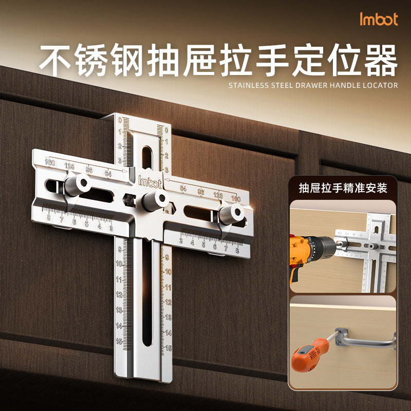 Woodworking Drawer Handle Installation Positioning Drill Guide Stainless Steel