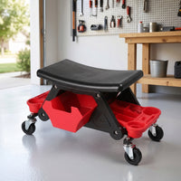 Detailing Stool Comfortable Automotive Stool with Storage Drawers Stable Creeper Seat with Trays for Mechanics