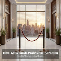 Rope Stanchion Luxurious Appearance Crown Top Queue Barrier Stable Heavy-Duty Base Stanchion Post for Venue Managers, Hotels, Shopping Malls
