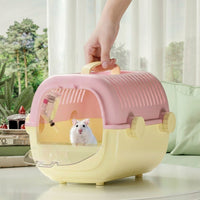 Hamster Cage and Bird Cage Small Pet Carrier Travel Cage, Hard Handheld Design for Hamster Travel, Outdoor Use Rectangular Shape Style