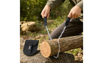 Compact Hand Chain Saw with Strap Loops Portable Pocket Chainsaw with Handles Bidirectional Teeth Pocket Chain Saw Foldable for Backpackers, Camping, Backpacking