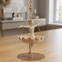 Graceful Ballet Dancer Hanging Planter Dance-Inspired Hanging Planter with Ballerina Figure Stylish Whimsical Ballerina Plant Holder Versatile for Garden