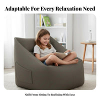 Comfortable Support Structured Bean Bag Sofa No Assembly Required Floor Chair Lightweight Household Furniture Ergonomic Design for Children, Adults, Students, Living Room, Bedroom, Balcony, Reading Nook