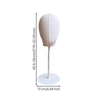 Adjustable Mannequin Head Stand Stainless Steel Base Hat Display Head Lightweight