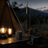 Outdoor Camping Light Stand Portable Telescopic Aluminum Alloy Pole with Base and Storage Bag