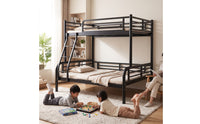 Space-Saving Metal Bunk Bed Sturdy Bunk Bed Frame Heavy Duty Furniture Long-Lasting for Children, Teens, Students, Shared Rooms, Compact Bedrooms, Dormitories