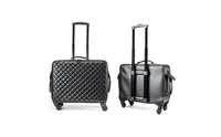 Large Capacity Rolling Makeup Train Case Telescopic Handle Cosmetic Trolley Suitcase Portable Professional Makeup Storage Box 360° Swivel Wheels for Hairstylists, Nail Technicians, Salon, Behind the Scenes