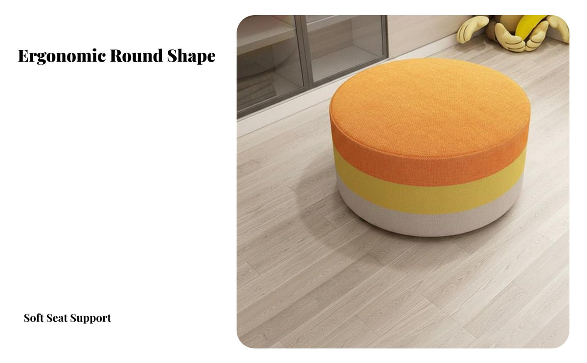 Round Pouf Comfortable Padded Seat Round Stuffed Pouf Multi-Purpose Indoor Seating for personalizeders, Business Owners, Waiting Area, Retail shop, Bedroom