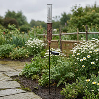 Clear Tube Solar Rain Gauge Printed Markings Metal Rain Gauge Stake for Lawn Decoration