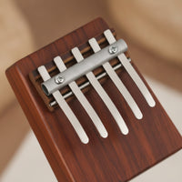 5 Note Thumb Piano Portable Acacia WoodCompact Musical Instrument for Beginners, Music