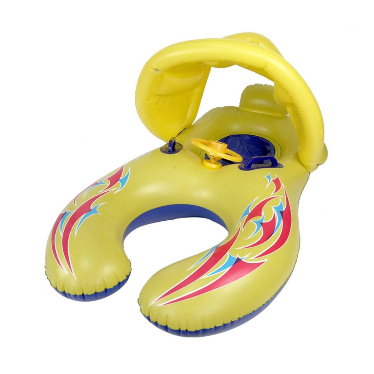 Sunshade Parent-Child Pool Inflatable with Canopy Inflatable Mother-Child Swim Floater Sunsun-Blocking Mommy Baby Pool Inflatable Thickened for Toddlers, Parents, Water Park