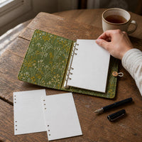 Embroidered Refillable Planner Notebook with Detachable Pages