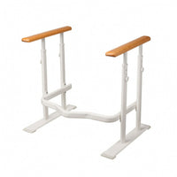 Toilet Support Rail with Arms Height Adjustable Toilet Frame with Handles Freestanding Handrail for, Handicapped, Washroom