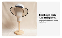 Wooden Base Hairpiece Stand Hat Display Stand Lightweight Freestanding Mannequin