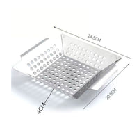 Rust-Resistant Grill Tray with Handles Heavy Duty Perforated Grill Basket Outdoor Perforated Food Tray Large Capacity for Campers