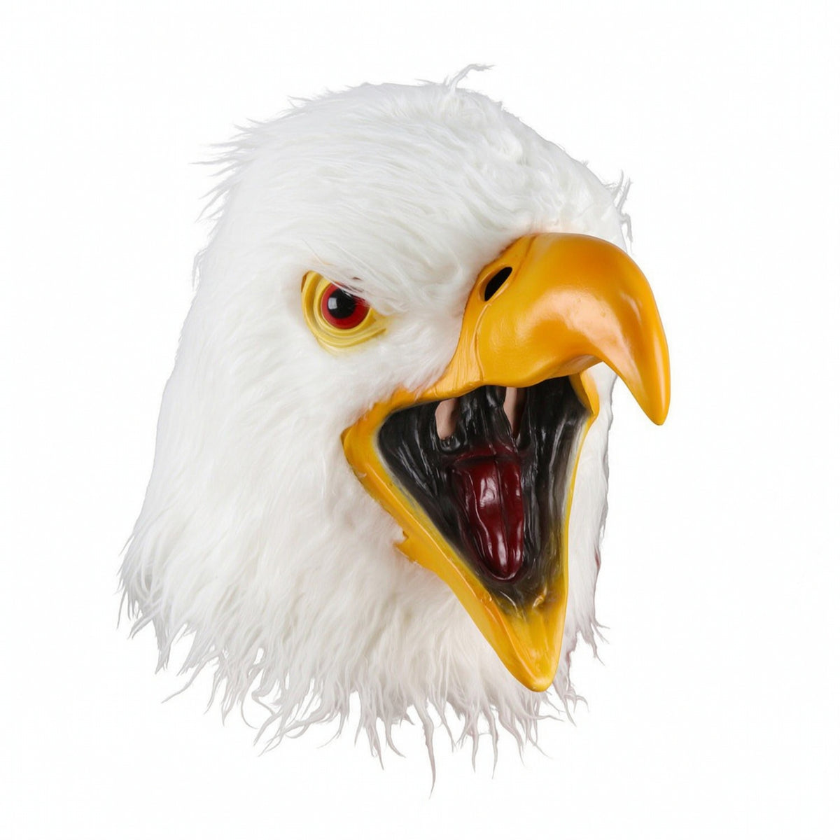 Feather-Textured Eagle Head Mask Lifelike Eagle Mask Eye-Catching Headpiece Easy to Wear for Adults, Costume Parties