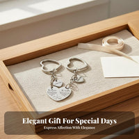 2 Pieces Mother Daughter Keychain Set Stainless Steel Split Heart Keychain Set Sentimental Gift Matching Relationship Keychains for Moms, Daughters