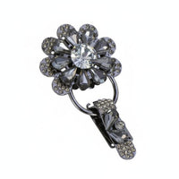 Sew-on Coat Buckle Sparkling Crystals Gold Tone Decorative Garment Fastener