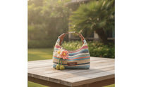 Boho Handwoven Straw Bag Casual Crescent Hobo Bag Summer Woven Hobo Handbag Bohemian for Women, Vacation, Beach