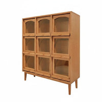 Miniature 9-Grid Storage Cabinet Multi-Scene Versatility Dollhouse Storage Cupboard Pre-Assembled Miniature Wooden Cupboard for Collectors