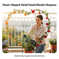Sturdy Support Heart-Shaped Trellis Decorative Shaped Plant Trellis Long-Lasting Climbing Frame Easy to Install for Gardeners, Houseplant Owners, Homeowners, Potted Plants, Outdoor, Balcony, Home Decor