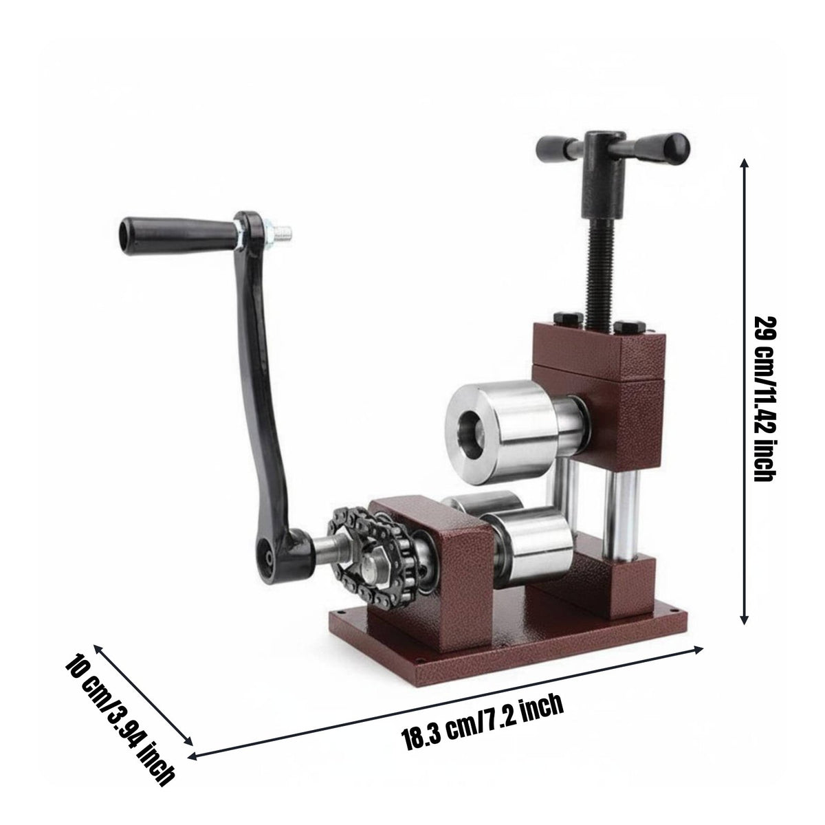 European Design Hand Crank Rolling Mill 2-in-1 Multifunction Jewelry Rolling Mill Heavy-Duty for Goldsmiths, Hobbyists, Workshop, Craft Room