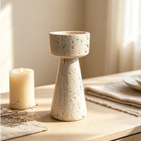 Modern Wabi-sabi Style Travertine Imitation Candle Holder