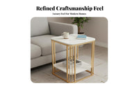 Space-Saving C-Shaped End Table Multi-Functional Nightstand Modern design Household Furniture 2-Tier Storage for Apartment Dwellers, Homeowners, Students, Living Room, Next to Sofa, Balcony, Small Spaces