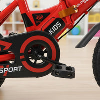 High Carbon Steel Frame Foldable Training Cycle Folding Kids Bike with Training Wheels Children's Pedal Bike with Basket for Boys