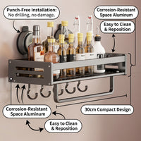 Wall Organizer and Mounted Spice Racks for Pantry Organization, Stainless Steel Metal for Condiment Storage