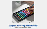 Compact Watercolor Paint Set, Metal Case, Portable Art Supplies, Gift for Art Lovers