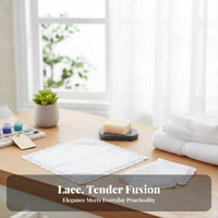 White Cotton Handkerchief Absorbent DIY Blank Handkerchief Soft for Crafters