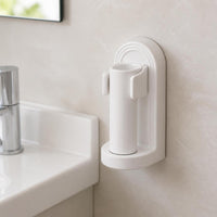 INS Style Wall-Mounted Toothbrush Holder with Suction Cup Mirror for Bathroom