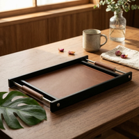Decorative Tray with Handles Sturdy Tray with Handles Modern for Vanity